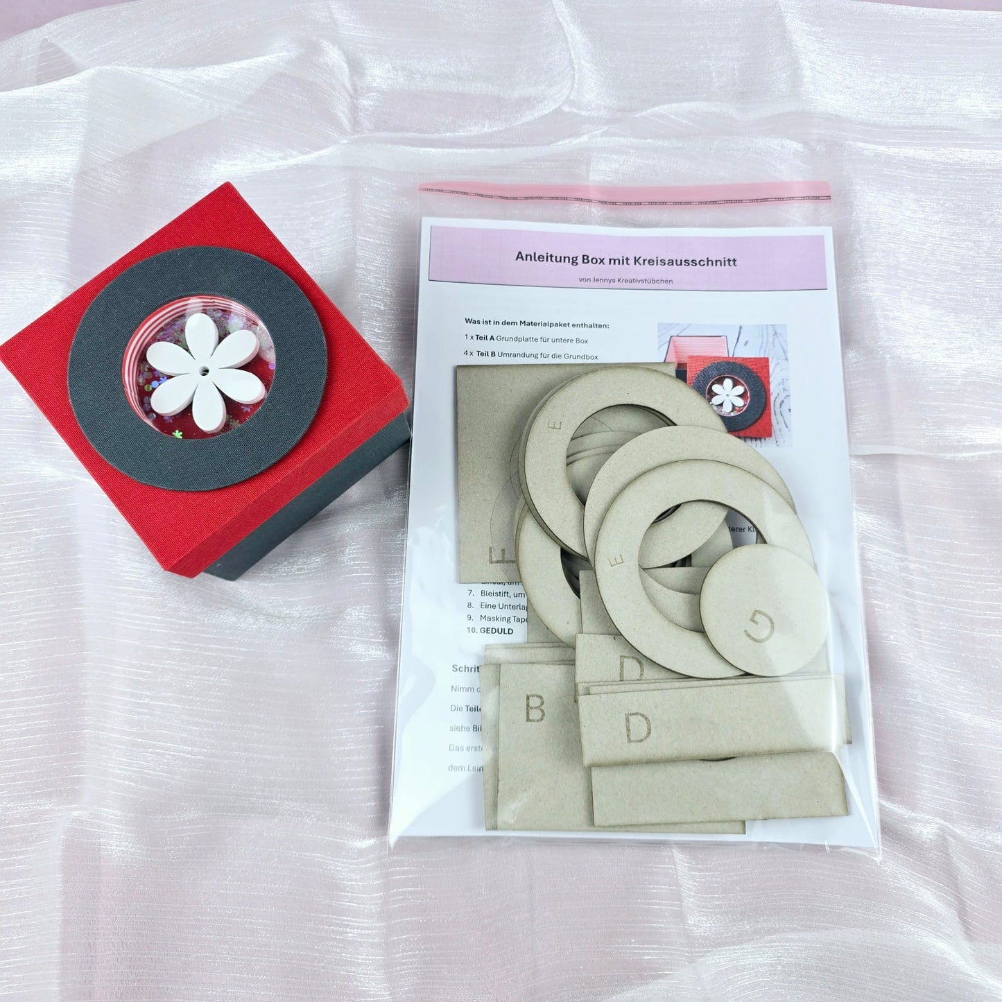 Materialpaket Box mit Kreisausschnitt